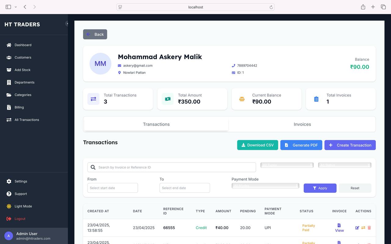 HT Traders Management Software